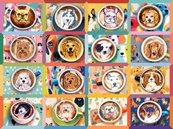 Cobble Hill Puzzle Puppy Lattes - 275 Teile, bunte Legespiel