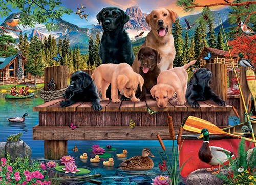 Cobble Hill Puzzle Welpen und Enten - 350 Teile Familienpuzzle