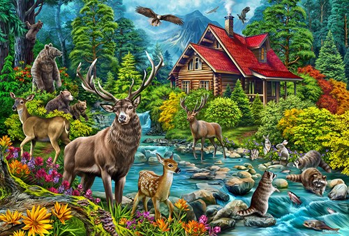 Cobble Hill Puzzle 2000 Teile - Red-roofed Cabin Puzzle