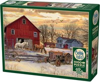 Cobble Hill Puzzle 1000 Teile Winter auf dem Bauernhof rustikal-2