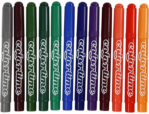 Colortime Filzstifte Set 12-teilig für kreatives Malen und Zeichnen