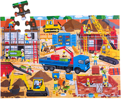 BigJigs Holz Baustelle Bodenpuzzle - 48 Teile - Lernspielzeug