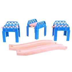 BigJigs Holz Eisenbahn Brückenteile - Erweiterungsset für Kinder