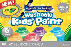 CRAYOLA 6 WASHABLE METALLIC PAINTS