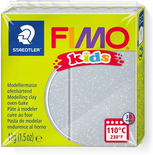 Fimo Modelliermasse 42g Glitzer Silber - Kreatives Basteln für Kinder