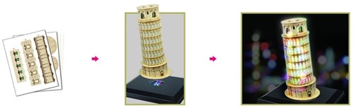 Cubic Fun Puzzle 3D mit LED - Schiefer Turm von Pisa - 15 Teile-2