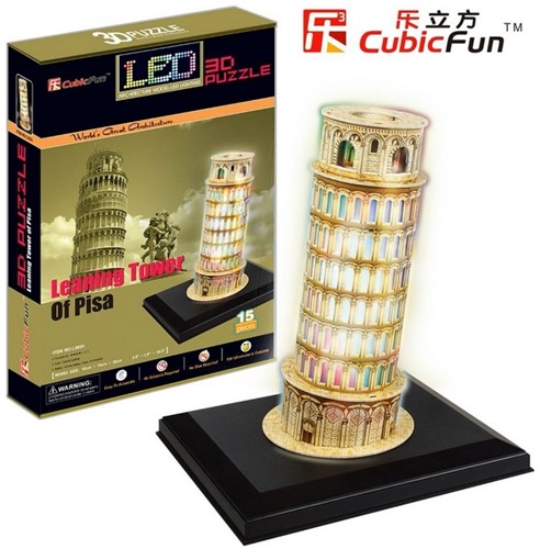Cubic Fun Puzzle 3D mit LED - Schiefer Turm von Pisa - 15 Teile