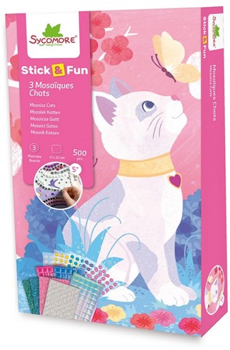 Sycomore Mosaik Bastelset Katzen - Kreatives Sticker Bastelspielzeug
