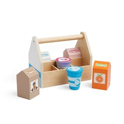 BigJigs Holzspielzeug Milchprodukte - 7-teiliges Set im Kasten