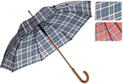 Paraplu kariert Polyester großer Regenschutz mehrfarbig