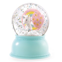 Djeco Nachtlicht Unicorn - Schneekugel Glitzerlampe Kinderzimmer