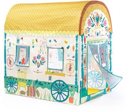 Djeco Spielhaus Wohnwagen - großes Kinderzelt Caravan Spielzeug