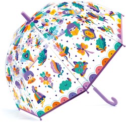 Djeco Regenschirm Regenbogen - bunter Kinderregenschirm mit Kawaii-Design