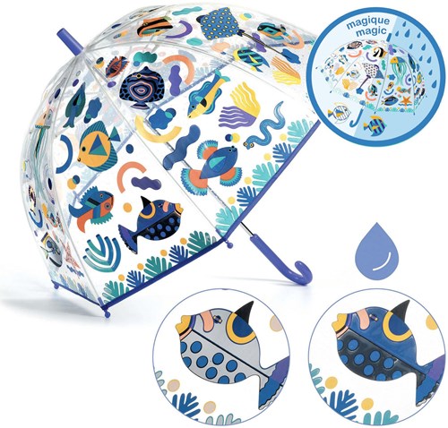 Djeco Regenschirm Fische - Farbwechsel Kinder Regenschirm Fische-3