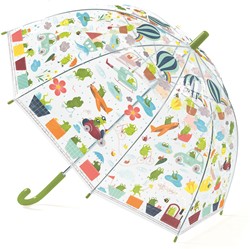 Djeco Regenschirm Froglets - bunter Kinderregenschirm mit Fröschen