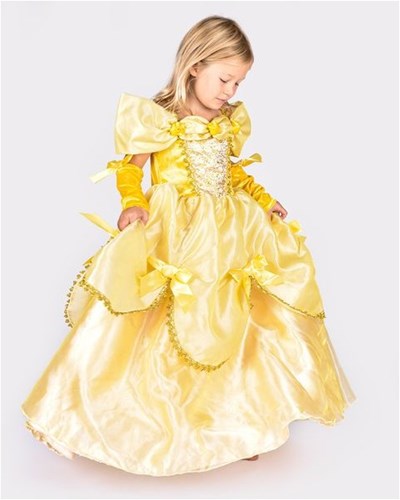 Den Goda Fen Prinzessinnenkleid gelb mit Accessoire 110-116cm 4-6 Jahre