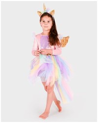 Den Goda Fen Einhorn Kleid mit Diadem Kostüm 98-104 für Kinder