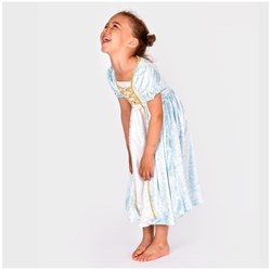 Den Goda Fen Prinzessinnenkleid hellblau Samt Kostüm 98-104 Kinder