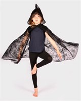 Den Goda Fen Kinder Verkleidung Umhang Spinnennetz schwarz 98-128