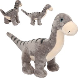 Depesche Dino World Kuscheltier Brachiosaurus Plüschdino grau Glitzeraugen