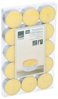 Citronella-Kerze Outdoor gelb 15 Stück Dekoration Wachs