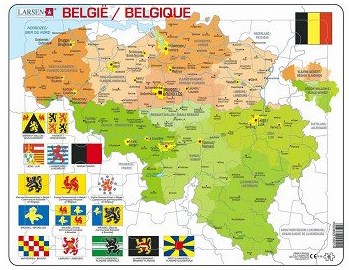 Legespiel Landkarte Belgien Lernpuzzle Karton 48 Teile Landkarte