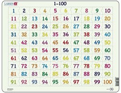 Lernpuzzle Rechnen Zahlen 1-100 Karton 100 Teile edukativ