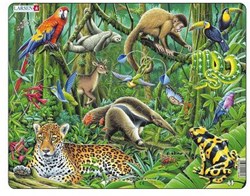 Legpuzzle Tiere Südamerikanischer Regenwald Karton Lernspiel 70 Teile