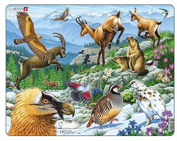 Legpuzzle Tiere Alpen 55 Teile Karton Lernspielzeug