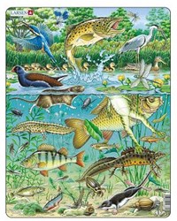 Legpuzzle Tiere Teich Karton 50 Teile Lernspielzeug