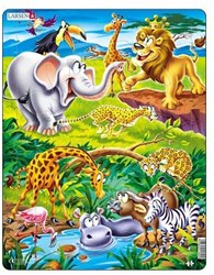 Legpuzzle Tiere Safari Karton 18 Teile Lernspielzeug