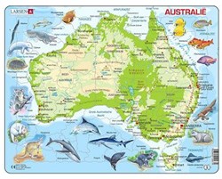 Legpuzzle Lernspiel Australien Tierkarte Karton 65 Teile Puzzle