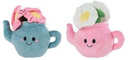 Plüsch Pflanze Teekanne mit Blumen 18cm Plüschtier Spielzeug