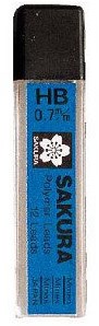 Sakura Druckbleistift Nachfüllmine 0.7 mm HB Polymer Graphitminen