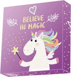 Diamond Dotz Diamond Painting Believe in Magic - Einhorn 22x22 cm