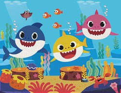 Diamond Dotz Diamond Painting Baby Shark Chomp It Up! Bastelset 35x27 cm
