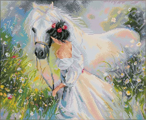 Diamond Dotz Diamond Painting Set Field Of Dreams mit Rahmen - Pferd