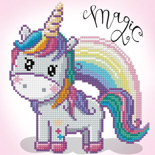 Diamond Dotz Diamond Painting Magic Rainbow Einhorn Bastelset