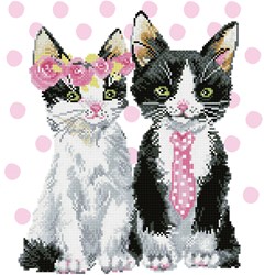 Diamond Dotz Diamantmalerei Katzen - Mr & Mrs Pink Komplettset
