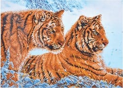 Diamond Dotz Diamond Painting - Tigers In The Snow - Bastelset Tiere