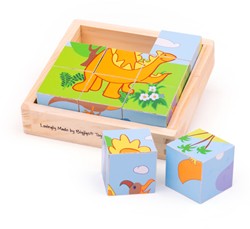 Bigjigs Dinosaurier-Würfelpuzzle