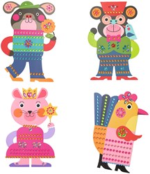 Djeco Sticker Bastelset Sparkles Tiere - Kreativset für Kinder