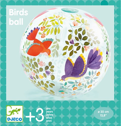 Djeco Ball Birds Ball - aufblasbarer Spielball Vögel 35 cm-3