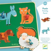 Djeco Holzpuzzle Bauernhoffamilie - Tier Steckpuzzle-3