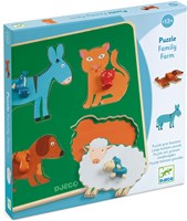 Djeco Holzpuzzle Bauernhoffamilie - Tier Steckpuzzle-2