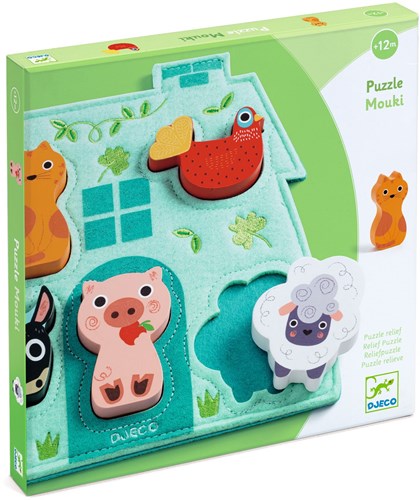 Djeco Holzpuzzle Mouki - Bauernhof Spielzeug FSC Holz-3