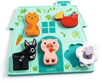 Djeco Holzpuzzle Mouki - Bauernhof Spielzeug FSC Holz