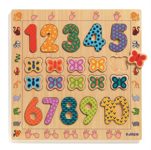 Djeco 79977 Puzzle 1 bis 10, 10 Teile