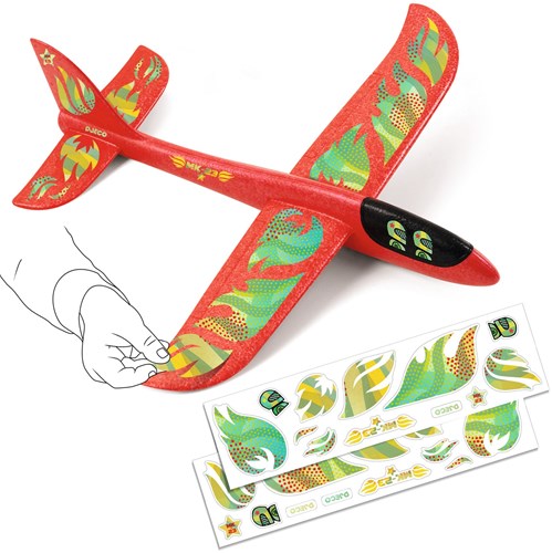 Djeco Geschicklichkeitsspiel Fire Plane - großes Schaumstoff Flugzeug Spielzeug