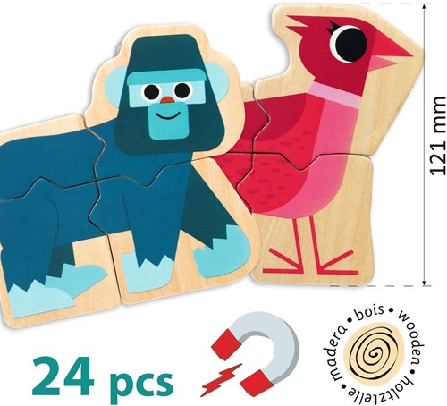 Djeco Holzmagneten Mixanimo - FSC 100% Lernspielzeug Tiere-2